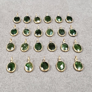 Pingentes de turmalina verde em ouro 18k, acessório perfeito para fazer joias de ouro, turmalina natural, cor incrível, preço por peça