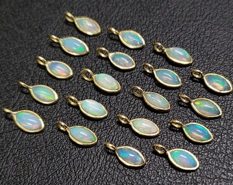 Natuurlijke Ethiopische opaal 18k gouden bedels, 3×6 mm marquise vorm, opaal sieraden, rood groen en geel vuur opaal, prijs per stuk