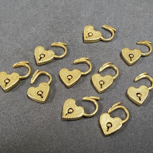 Gold Filled Heart Padlock Clasps, Solid Clasps, Gold Filled Jewelry, Connector, Openable Clasps, 10 mm Clasp, Wholesale Prices