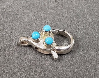 Fermoir Boîte Turquoise Et Argent - 1 Pièce, Cuivre Plaqué, Fait Main Inde
