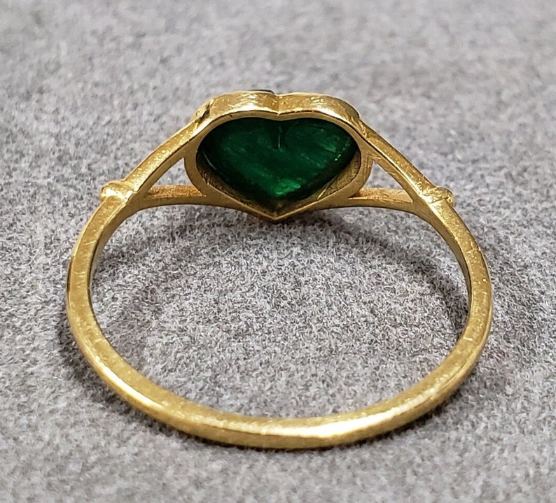 Cabochon 18k Gold Zambian Emerald Ring, Proposal Rings, Women Gold Ring ...