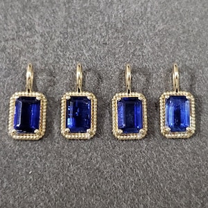 14k Gold Kyanite Charm, Octagon Shape, DIY Findings, Handmade Gold Jewelry, Kyanite Gemstone, Gift for her, Price Per Piece, Prong Setting