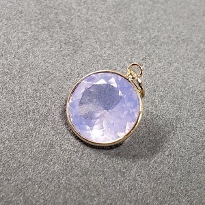 14k Gold Lavender Quartz Pendant, Excellent Quality, Necklace Findings, Jewelry Making, Bezel Setting, Transparent and clean