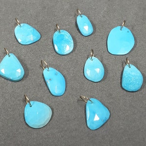 Drilled Sleeping Beauty Turquoise Pendant, Blue sky, Organic Shape, Gold Jewelry, 10 Options, Price per piece