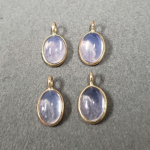 5x7 MM Oval 14k Gold Lavender Quartz Charms, AAA Grade Gemstone, Price per piece, Necklace Findings, Lavender quartz