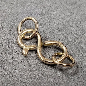 14k Gold Bird Clasp, Gold Connector Bracelet & Necklace Link, Gold Findings, Diy, Gold Jewelry, S Clasps, Extra rings