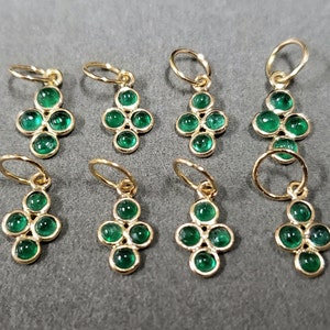 18k Gold Zambian Emerald Pendant, Cabochon Pendant, Made In Gold, Gemstone Findings