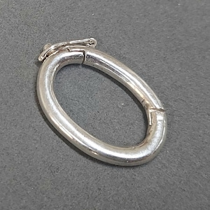 925 Sterling Silver Oval Necklace Shortener Clasp: Handmade Jewelry Finding (15.5x23 MM)