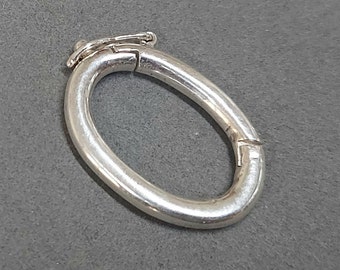 925 Sterling Silver Oval Necklace Shortner Clasps, Handmade Jewelry, Silver clasps, Findings, Silver Jewelry, Handmade Clasps