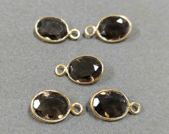 Rauchquarz Gold Vermeil Anhänger: Oval Anhänger (6 x 8 MM)
