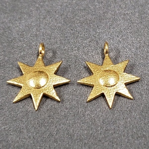 Gold Vermeil Sun Star Charm: Handmade 925 Silver Pendant