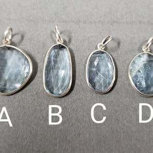 Natural Aquamarine 925 Silver Pendant, Big size Gemstone, Inclusion Based, Free Size Pendant, Options available