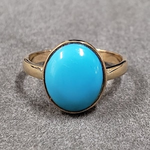 Dainty Arizona Turquoise 14k Gold Ring, Thin Gold Ring, Stacking Ring, Sleeping Beauty Turquoise, Anniversary ring, Gift for Her, 14k