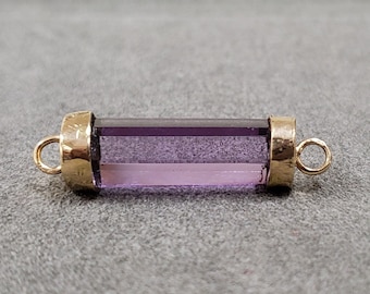 14KゴールドAAAアメジストクォーツコネクタ：ハンドメイドペンシル