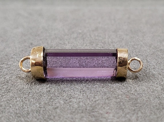 14KゴールドAAAアメジストクォーツコネクタ：ハンドメイドペンシル