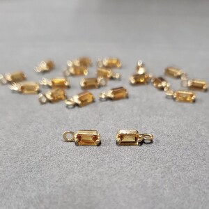Natural Baguette Citrine, 18k Gold Handmade Charm Pendant image 5