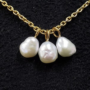 14k Gold Fresh Water Pearl Charms, Price Per Piece, Necklace Findings, Unshape Pearl, Cultured Pearl, Nuggets Semi drilled