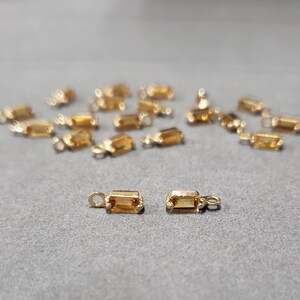 Natural Baguette Citrine, 18k Gold Handmade Charm Pendant image 3