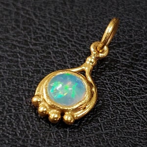 Designer Ethiopian Opal Gold Vermeil Pendant, Necklace Findings, Silver Jewelry, Bezel Set Pendant, Minimalist Pendant