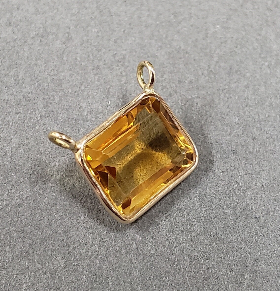Pendentif Art Déco Argent 925, Citrine Et Zircons - Style Vintage Géométrique, Neuf Sans Emballage