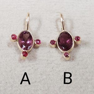 Pink Tourmaline and Rubellite 14k Gold Pendant, Oval Shape, Jewelry Findings, Rubellite Pendant, 2 Options Available, Floral Pendant