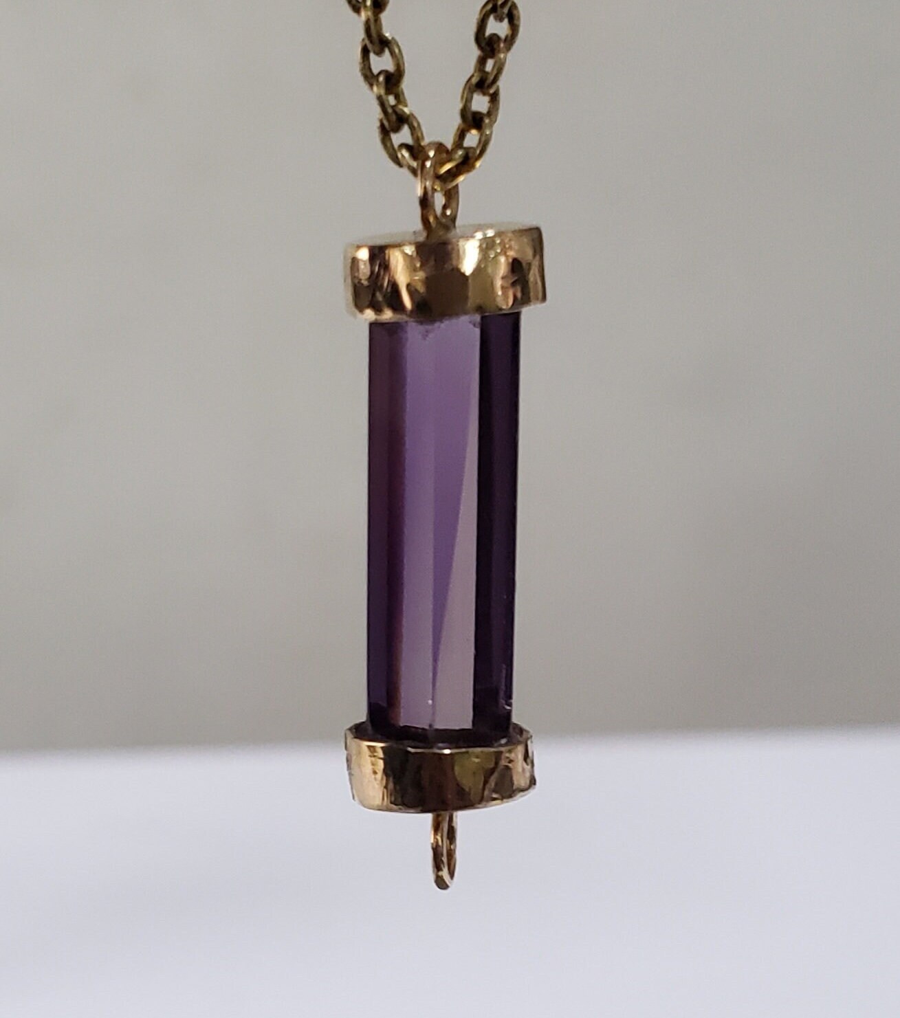 14KゴールドAAAアメジストクォーツコネクタ：ハンドメイドペンシル