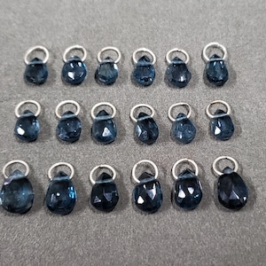 925 Sterling Silver London Blue Topaz Charms, Teardrop Shape, Diy Jewelry Findings, Drilled Gemstone, Price per piece
