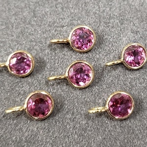 18k goudkleurige roze topaasbedel: ronde ring
