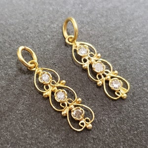 Gold Diamond Heart 18k Gold Pendant, Handmade Pendant, Round Diamonds, Exclusive Item, Price Per Piece
