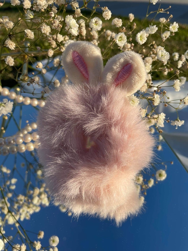 Cute Fluffy Furry Rabbit Ear Hair Scrunchies|Kawaii Furry Bunny Ear Hair Tie|Colorful Bunny Ear Hair Tie