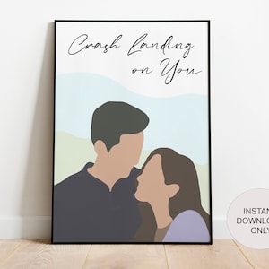 Crash Landing on You Kdrama Printable Poster | Instant Digital Download | Korean Drama | Hyun Bin | Love Story | Kdrama Fan Gift