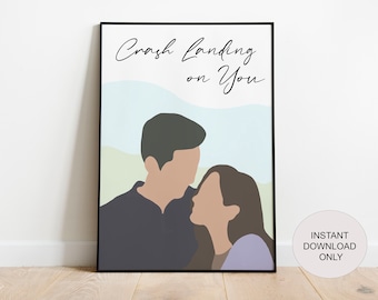 Crash Landing on You Kdrama Printable Poster | Instant Digital Download | Korean Drama | Hyun Bin | Love Story | Kdrama Fan Gift