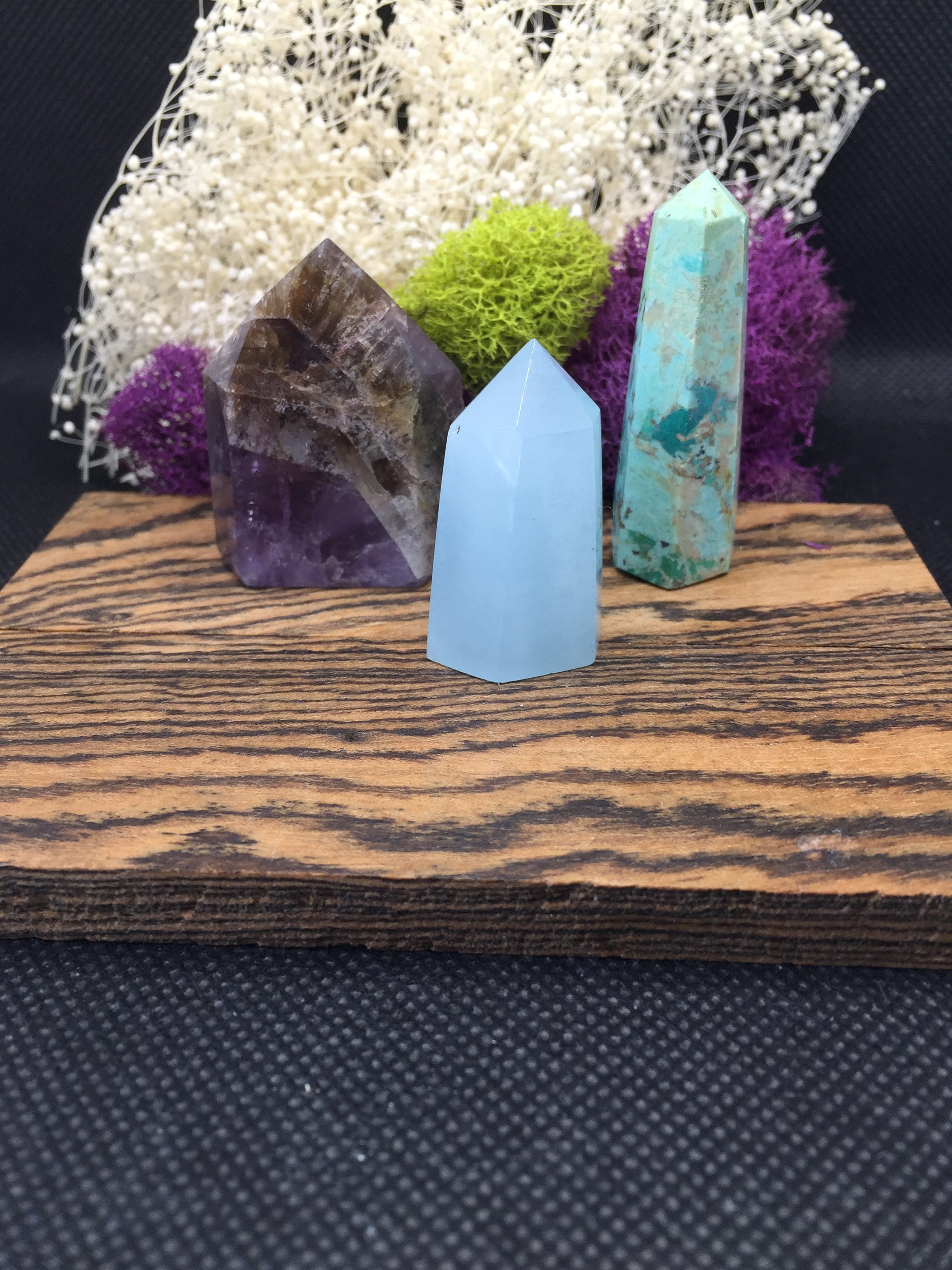 Crystal Towers Amethyst Crystal Tower Azurite Crystal Etsy