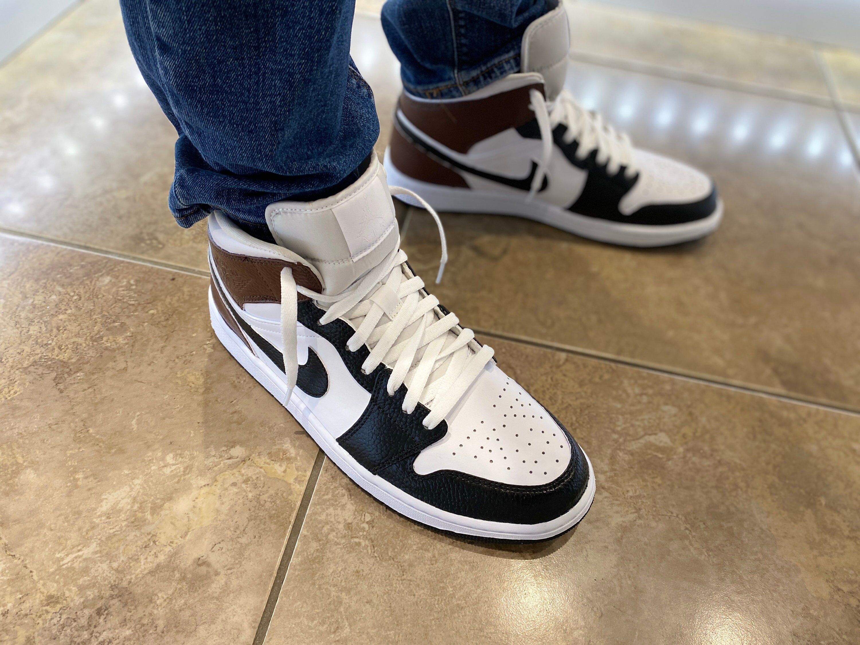Custom Jordan 1 Mid ' Mocha Inspired ' Hand Painted | Etsy