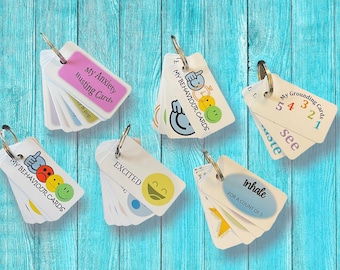 Key ring tags,School resources, EYFS tools,Behaviour management, Anti anxiety tools,Breathing techniques,Grounding techniques, lanyard cards