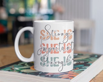imposter syndrome mug, self care mug, she is, feminist mug, self love mug, I am mug, gift for her Mug, Mug Gift, Mug & coaster set, 11oz Mug