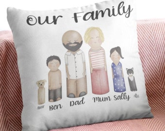 Peg Doll family cushion, Our family cushion, Cute cushion, mothers gift, family gift, cushions, gifts for her, christening gift