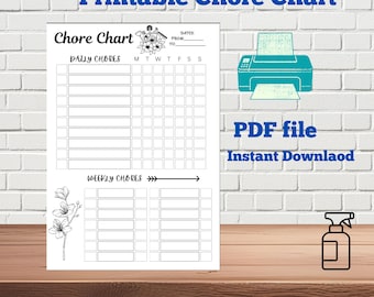 Minimalist Chore Chart: Daily & Weekly Checklist (PDF)