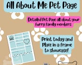 Pet Memorial Printable: Fur Baby Keepsake (PDF Download 8.5x11in)