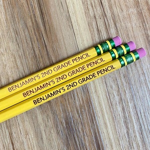 Personalized #2 Pencils - Engraved Custom Pencils with Erasers and Pre-sharpened Tips
