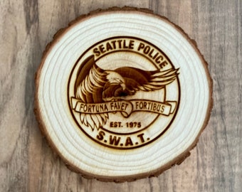 Custom Logo Coasters - Personalized Laser Engraved Wood Slice Coasters