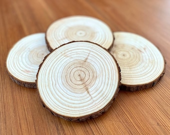Wood Slice Coaster Set - Perfect Rustic Wooden Accent for Any Home