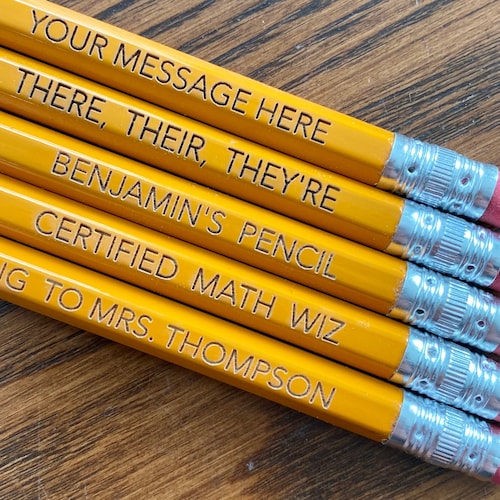 Personalized 2 Pencils Engraved Custom Message Pencils With Etsy