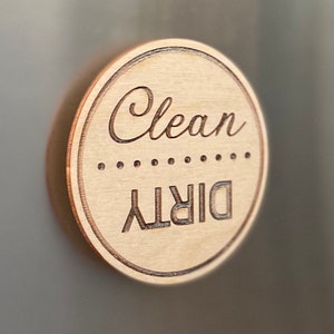 Clean & Dirty Dishwasher Magnet - Engraved Wood Dishwasher Magnet