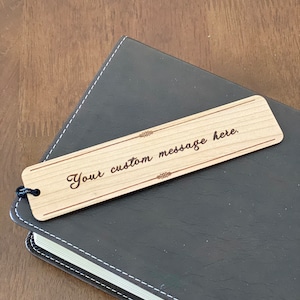 Custom Message Engraved Wood Bookmark - Perfect Personalized Gift - Custom Engraved Wood Bookmark