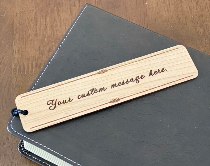 Custom Message Engraved Wood Bookmark - Perfect Personalized Gift - Custom Engraved Wood Bookmark