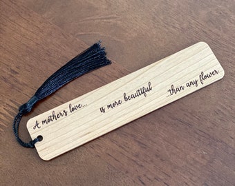 Mother’s Day Engraved Wood Bookmark - Laser Engraved Wood Bookmark - Great Gift for Mom