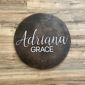 Personalisiertes Baby Namen Zeichen: Laser geschnittenes Acryl & Holz Kinderzimmer Dekor