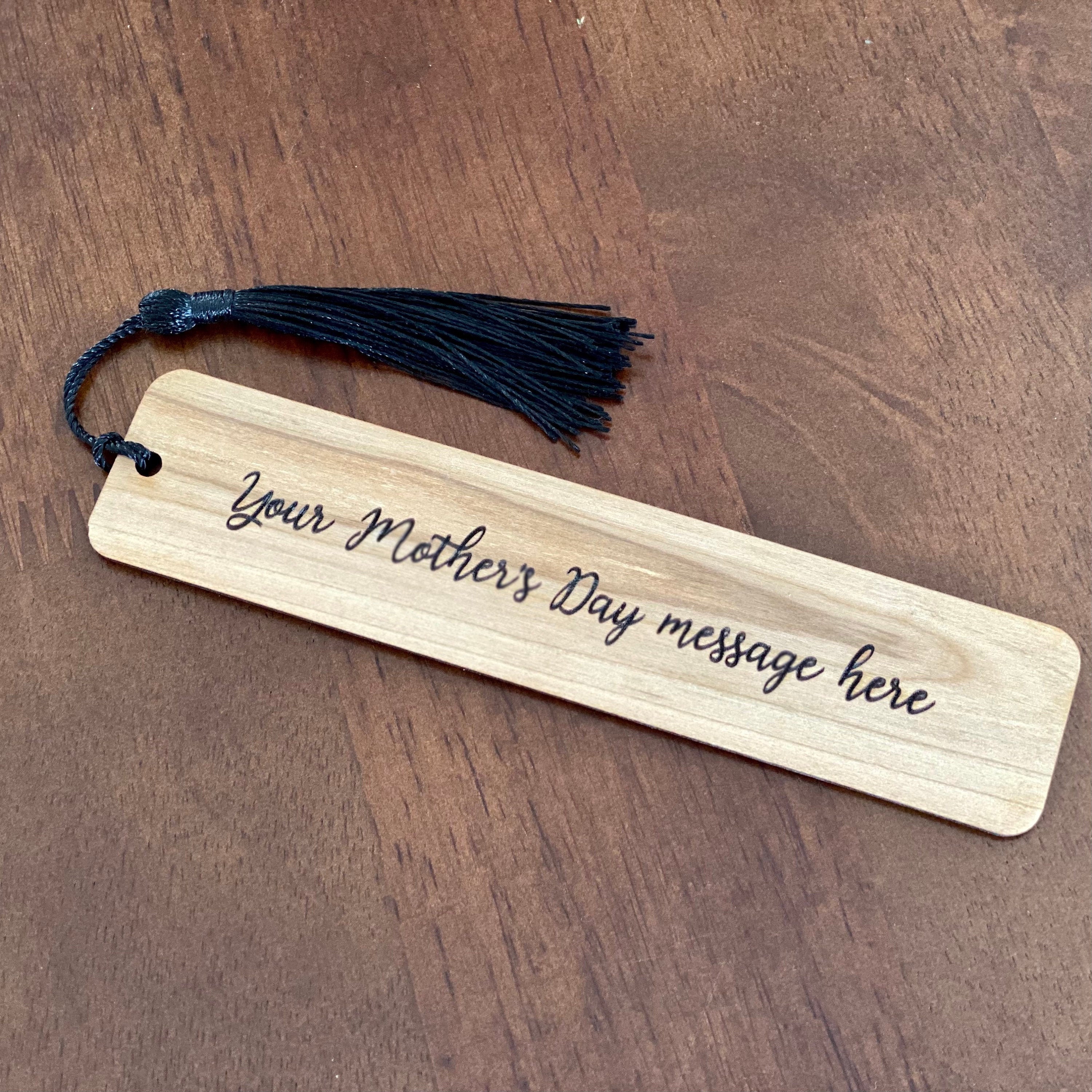 Marcapáginas de madera grabado para el Día de la Madre con mensaje personalizado - Marcapáginas de madera personalizado - Gran regalo para mamá
