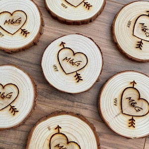 Custom Engraved Wood Coaster Set - Perfect Valentine's Day, Wedding, Engagement, Anniversary, or Christmas Present